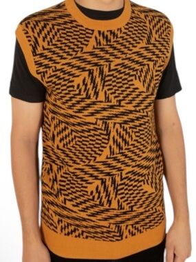 Super Massive Mens Zebra Sweater Vest Size Small New